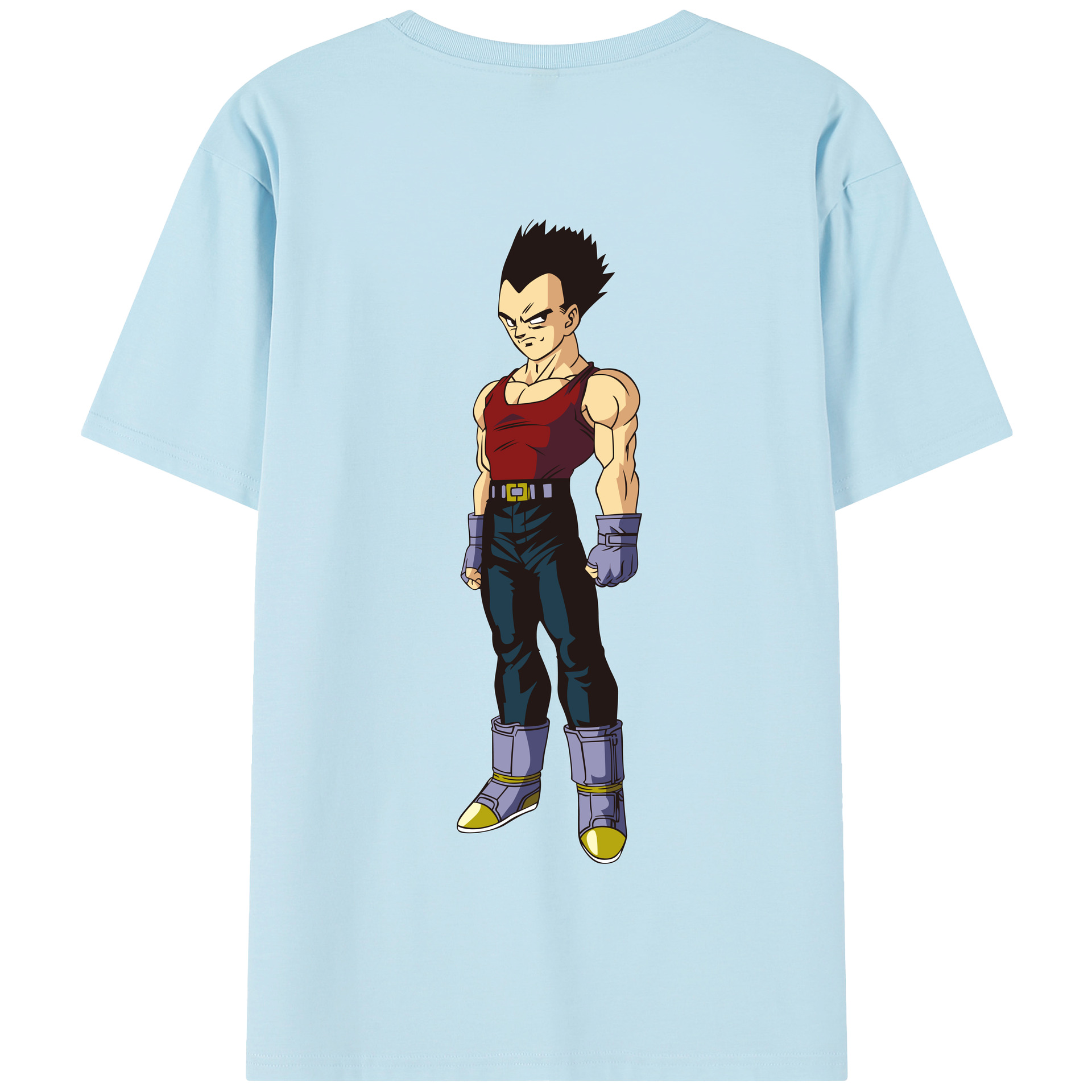 （画像用） ドラゴンボール ベジータ四世（Bejīta Yonsei）DRAGON BALL Vegeta IV 綿100％半袖Tシャツ（背面プリント）
